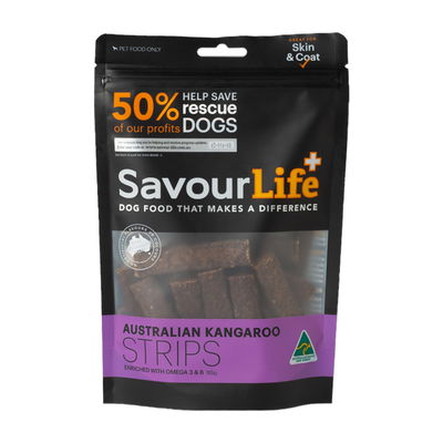 SavourLife Australian Kangaroo Strips Treats for Dogs