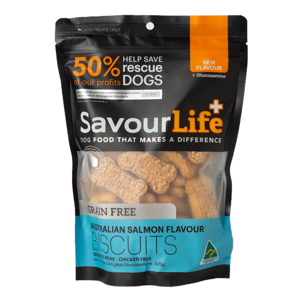SavourLife Australian Grain Free Salmon Flavour Biscuit Treats for Dogs