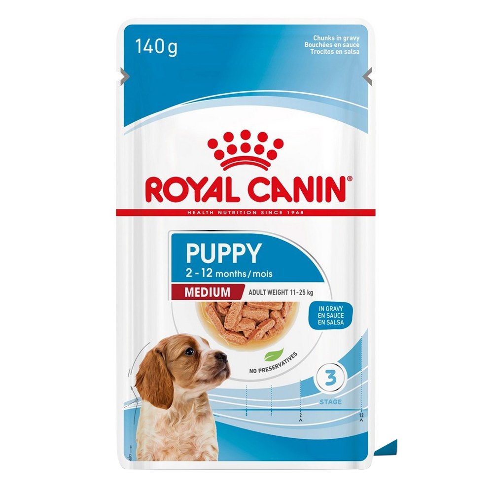 Royal Canin Medium Puppy In Gravy Pouches Wet Dog Food