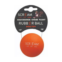 Scream Rubber Ball Dog Toy - Loud Orange