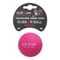 Scream Rubber Ball Dog Toy - Loud Pink