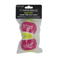 Scream - Tennis Ball - Loud Green and Pink - Medium