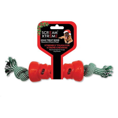 Scream Xtreme Christmas Treat Bone Toy for Dogs