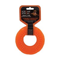 Scream Xtreme Treat Tyre Dog Toy - Loud Orange