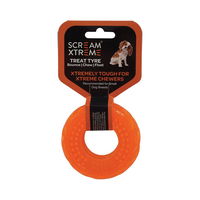 Scream Xtreme Treat Tyre Dog Toy - Loud Orange