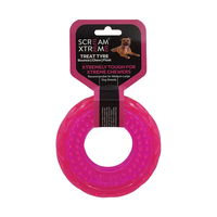 Scream Xtreme Treat Tyre Dog Toy - Loud Pink