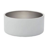 Snooza Double Wall Stainless Steel Pet Bowl Salt White