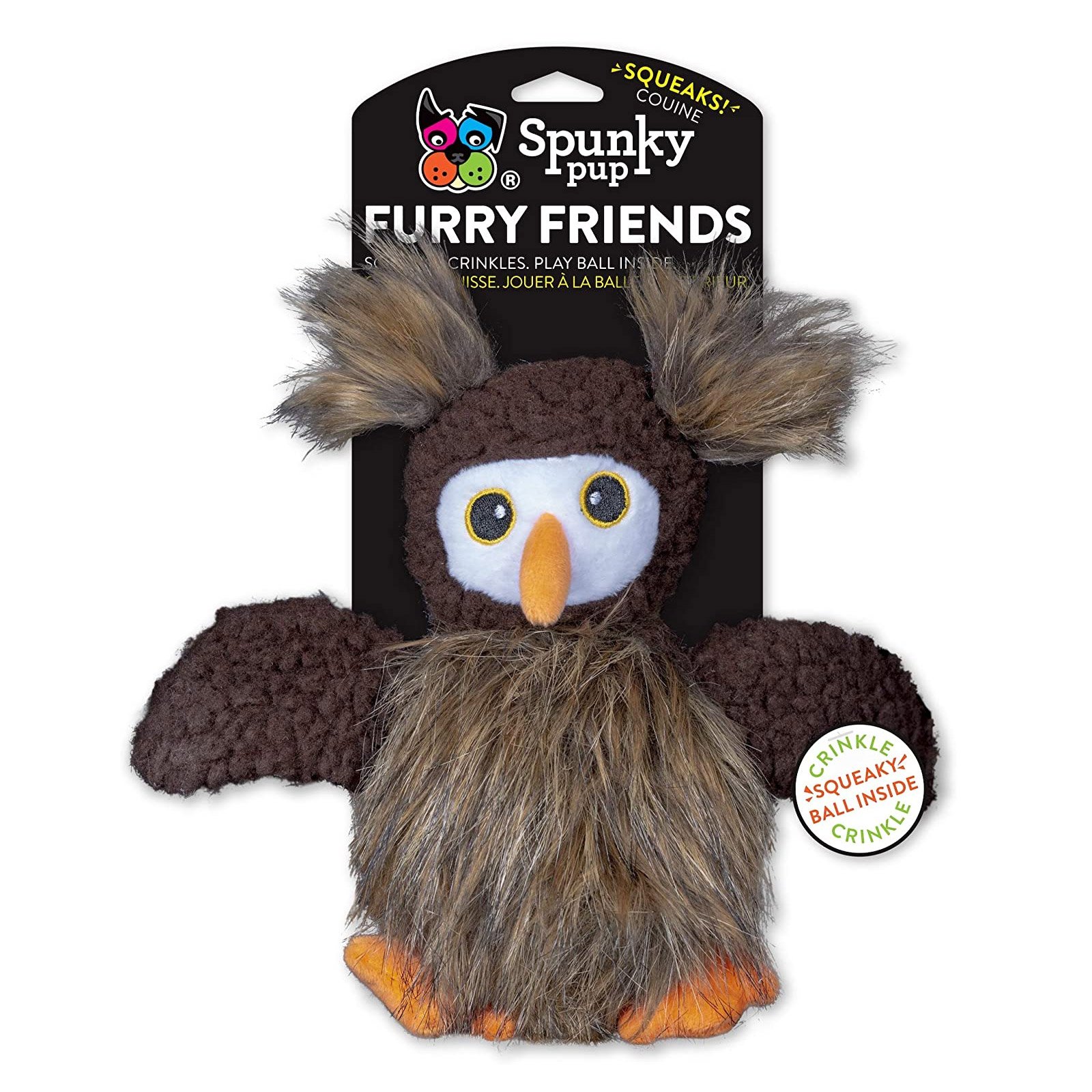 Spunky Pup Owl With Ball Squeaker 