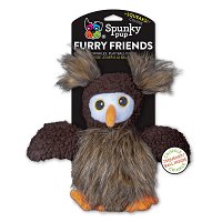 Spunky Pup Furry Friends Owl With Ball Squeaker 