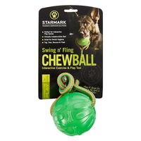 Starmark Swing 'n Fling Chew Ball Dog Toy - Medium to Large