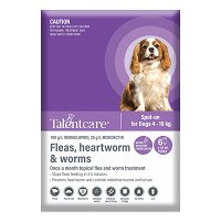 Talentcare Spot On Dog Flea & Worm Treatment for Dogs 4 - 10kg