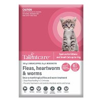 Talentcare Spot On Cat Flea & Worm Treatment for Kittens and Small Cats Up to 4kg