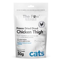 The Paw Grocer Freeze Dried Diced Chicken Thigh Cat Treats 