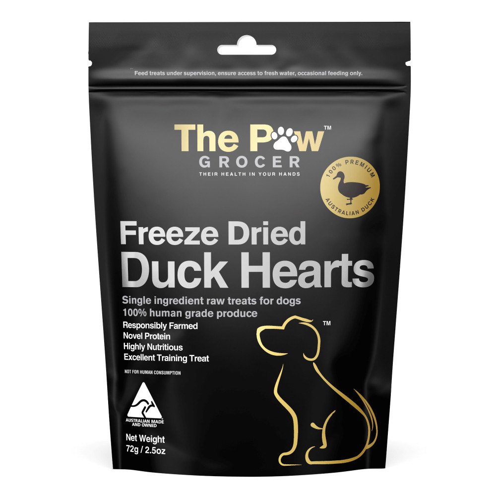 The Paw Grocer Freeze Dried Duck Hearts for Dogs