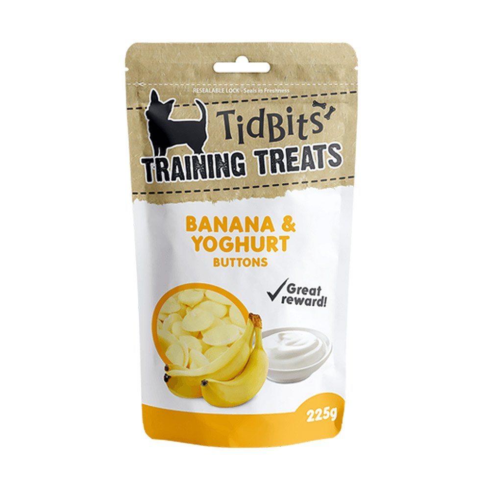 Tidbits Banana & Yoghurt Buttons Training Treats for Dogs