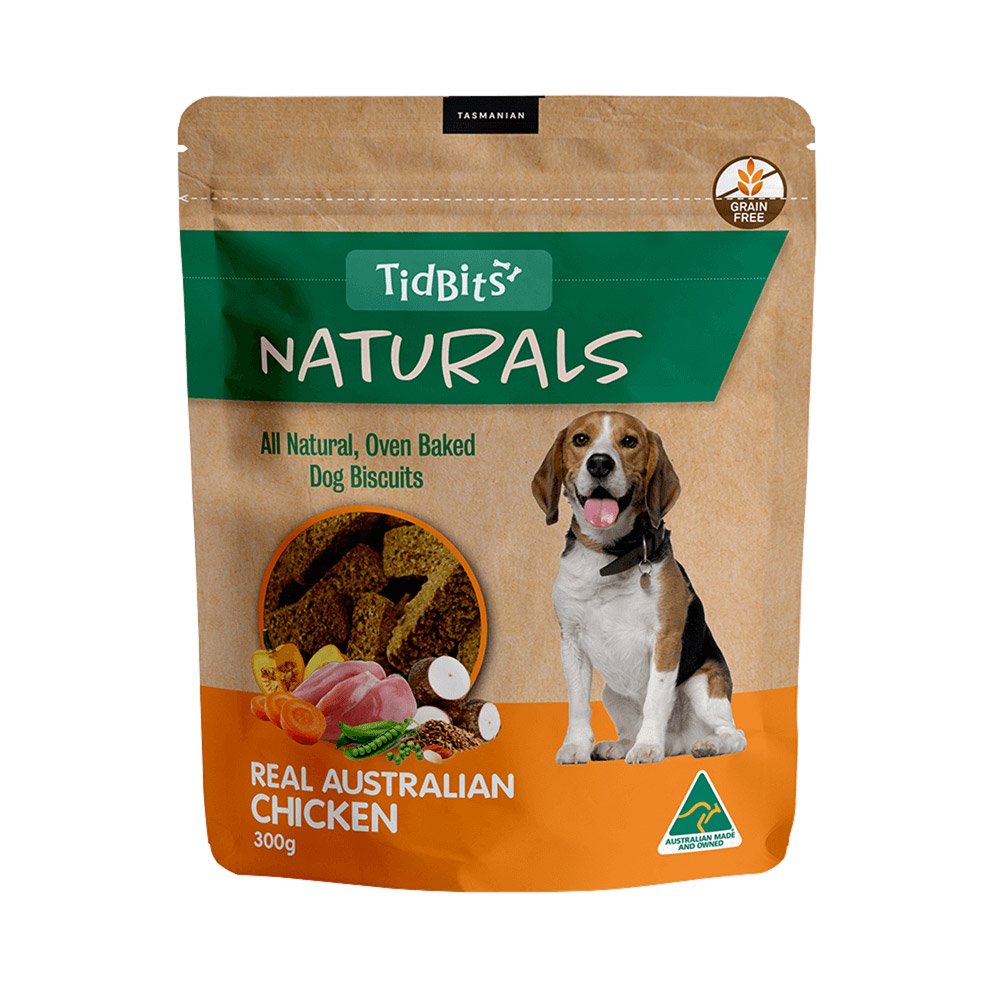 Tidbits Naturals Grain free Chicken Biscuit Treats for Dogs