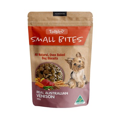 Tidbits Small Bites Venison Biscuit Treats for Dogs