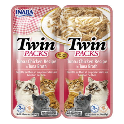 Inaba Twin Packs Tuna & Chicken Recipe in Tuna Broth for Cats