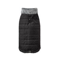 Snooza Wear Puffer Dog Coat with Fur Collar Black