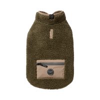 Snooza Dog Apparel Teddy Vest with Pocket Khaki and Fawn