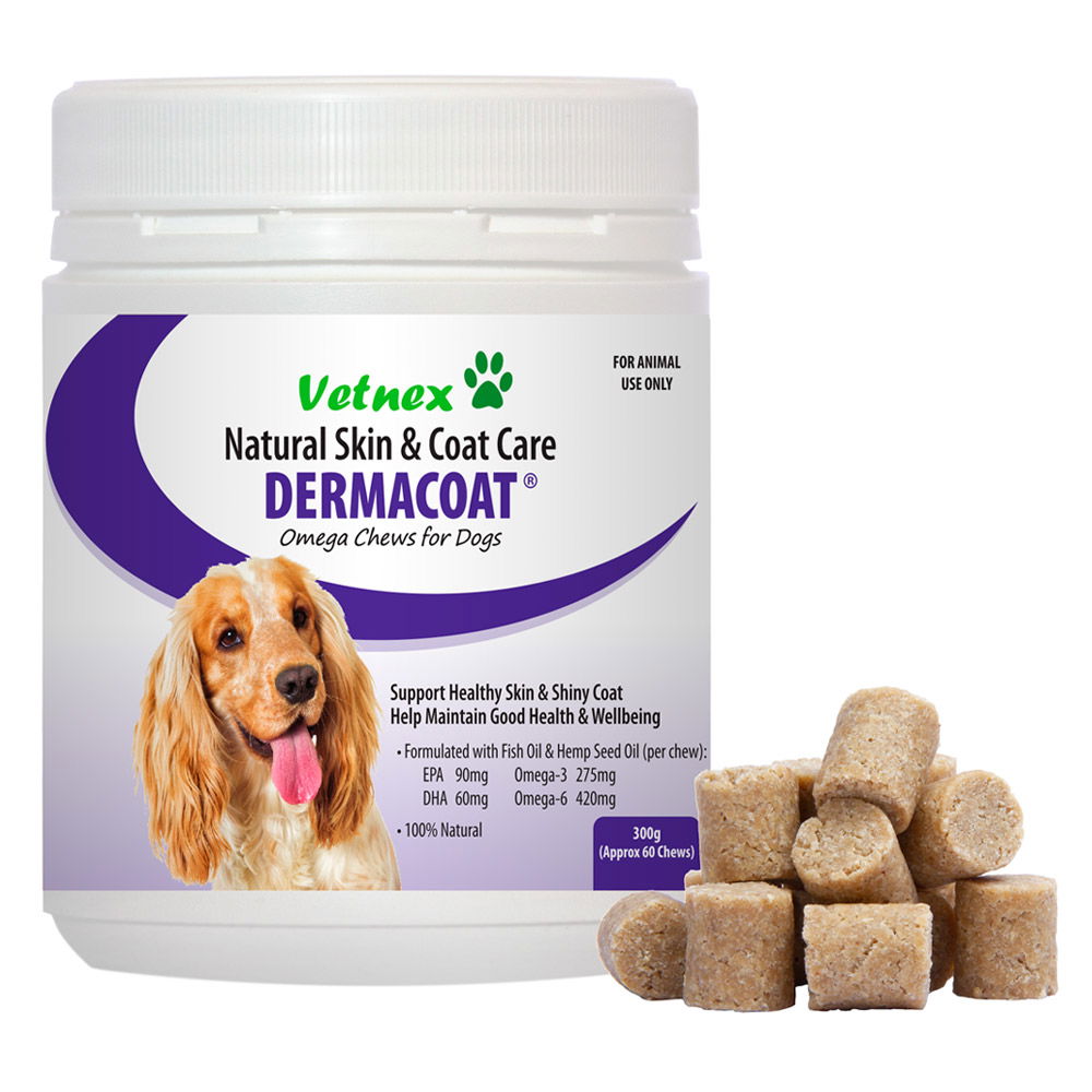 Vetnex Dermacoat Natural Skin & Coat Care Omega Chews for Dogs