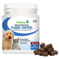 Vetnex Plaque Control Natural Dental Care Chews for Dogs & Cats - Beef Liver