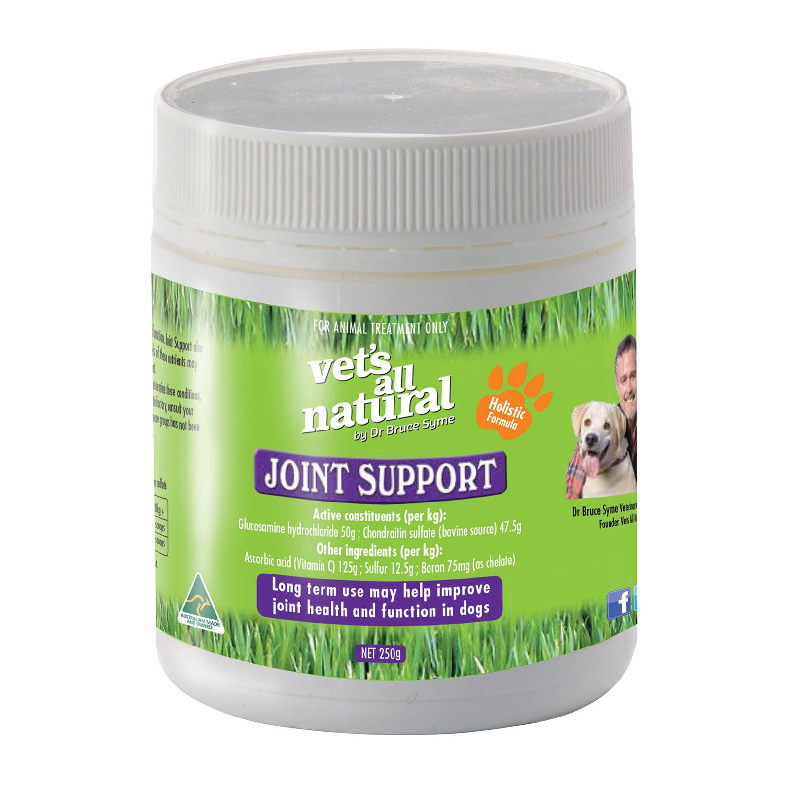 Vets All Natural Joint Support Formula   250 Gm