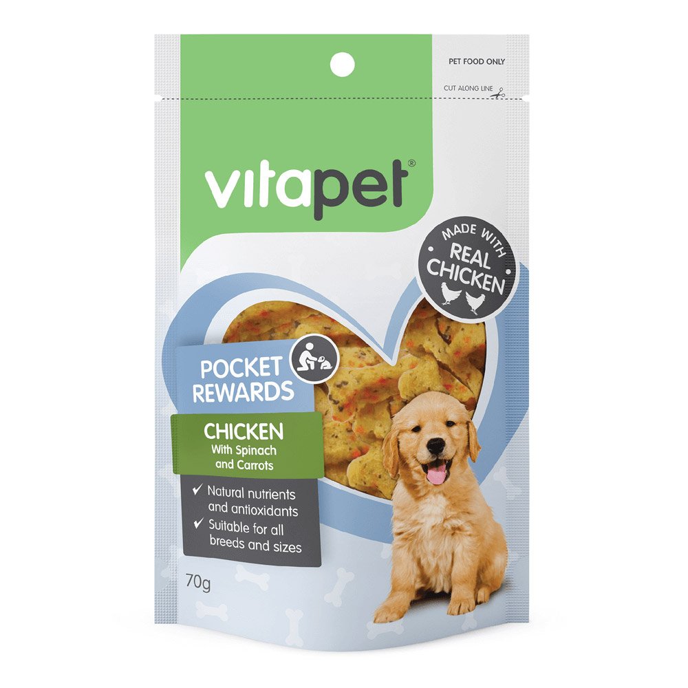 VitaPet Trainers Chicken & Vegetable Bone Dog Treat 70g 