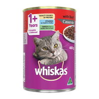 Whiskas Adult 1+ Years with Beef Casserole Wet Cat Food 400gm