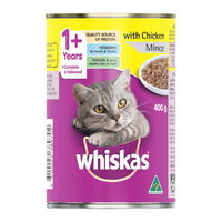 Whiskas Adult 1+ Years with Chicken Mince Wet Cat Food 400gm