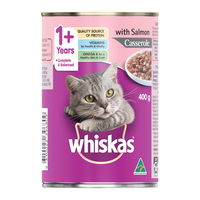 Whiskas Adult 1+ Years with Salmon Casserole Wet Cat Food 400gm