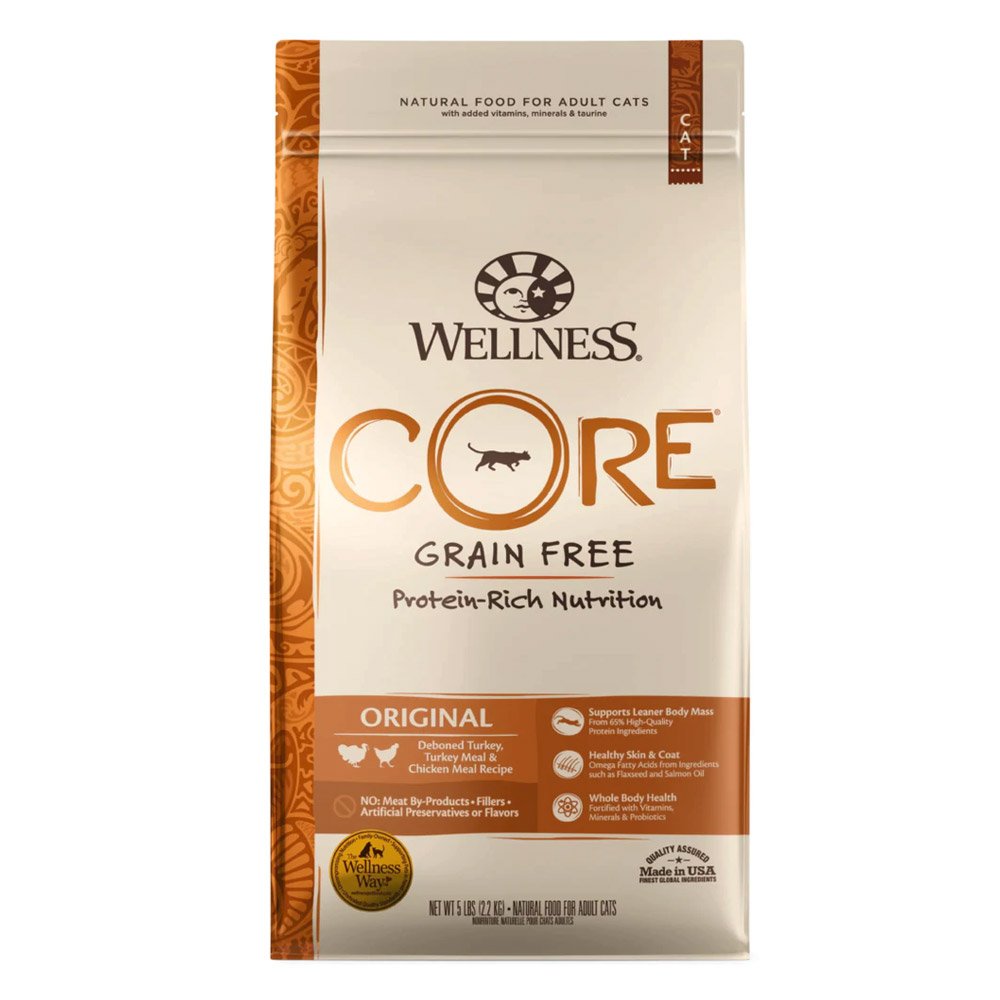 Wellness CORE Grain Free Adult Original Formula Deboned Turkey, Turkey Meal & Chicken Meal Dry Cat