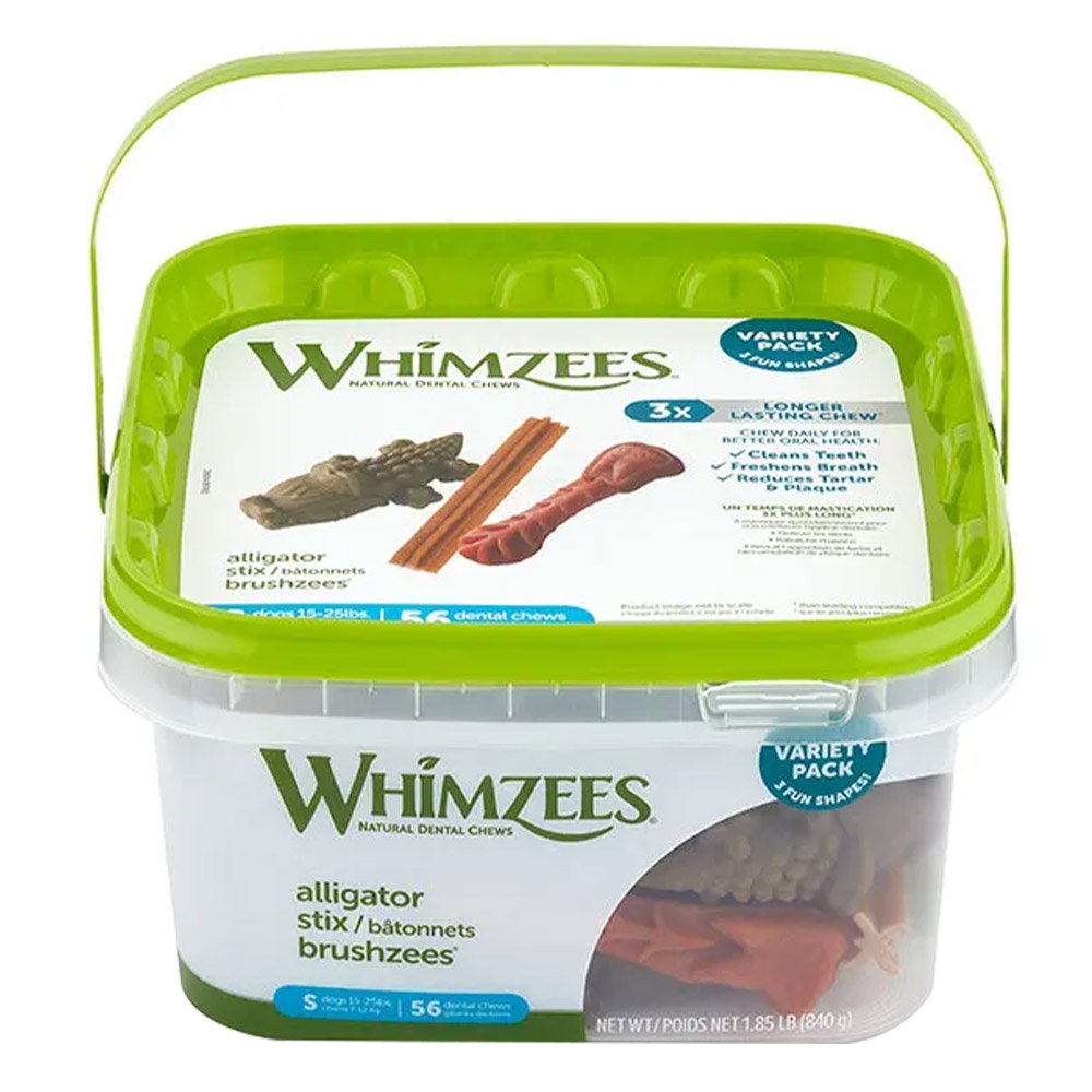 Whimzees Alligator/Brushzees/Stix Variety Value Box Dog Dental Treats