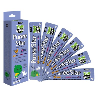 YumGuard Puree Star Cat Treats (Chicken Cranberry and Blueberry)