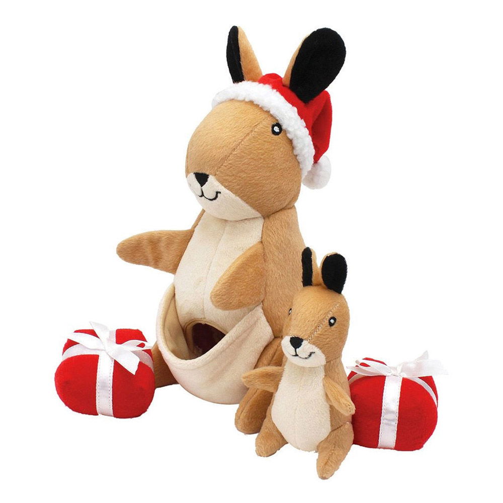 Zippy Paws Holiday Burrow Kangaroo Pouch Dog Toy