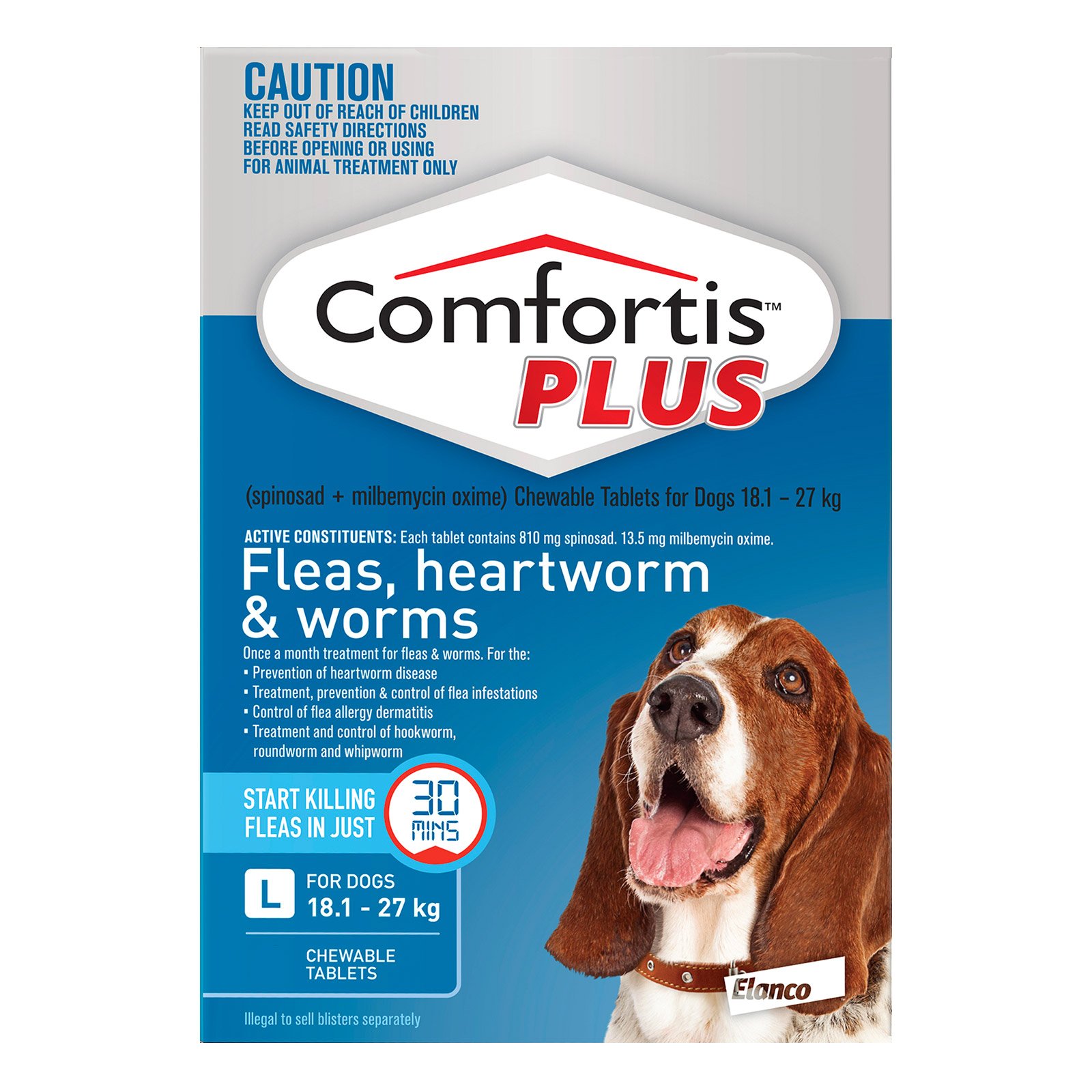 Comfortis Plus For Large Dogs 18.1-27kg (Blue)