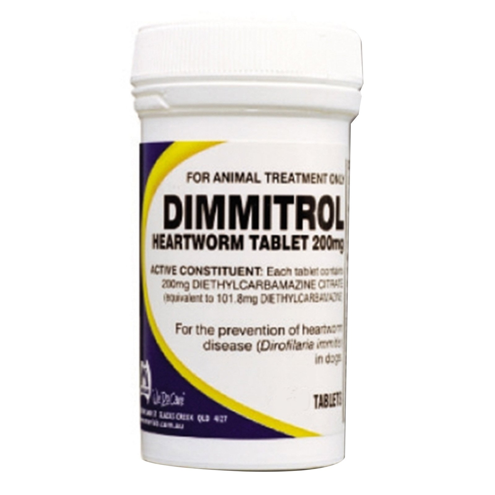 Dimmitrol Tablets For Medium Dogs 200mg (Yellow) 100 Tablet