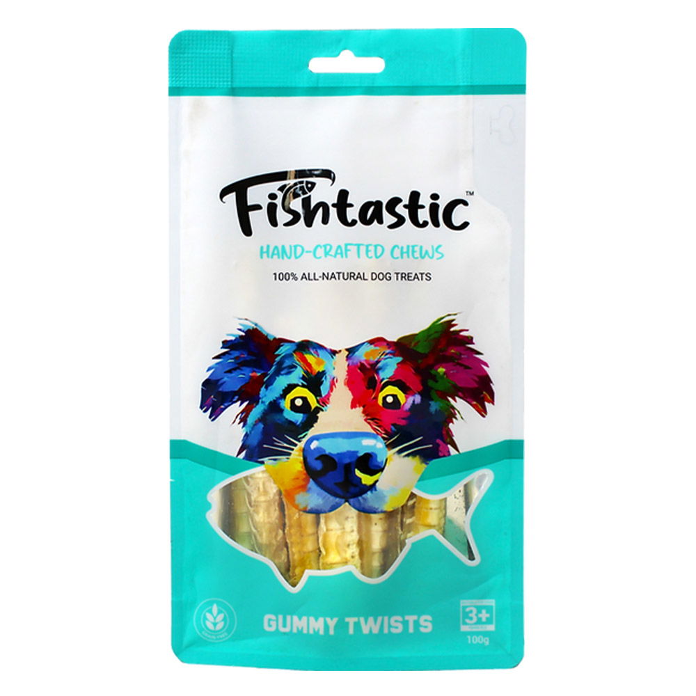 Fishtastic Hand Crafted Chews Gummy Twists Dog Treats