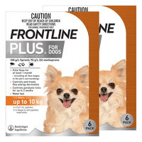 Frontline Plus For Small Dogs Up To 10Kg (Orange)