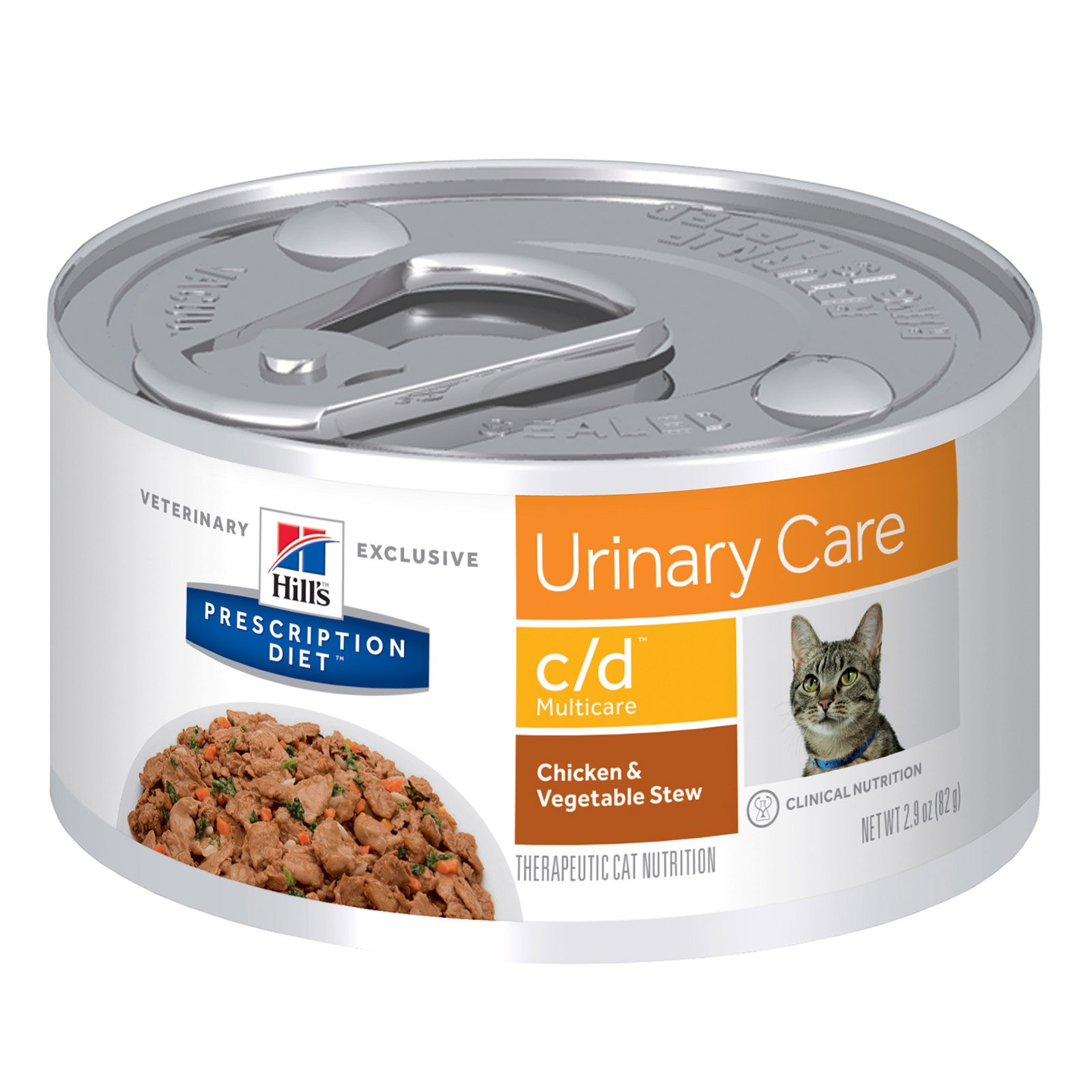 Hill's Prescription Diet c/d Multicare Urinary Care Canned Cat Food 82 Gm New chicken and vegetable stew flavour