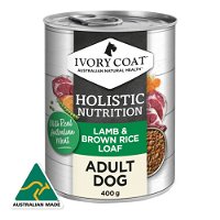 Ivory Coat Holistic Nutrition Lamb & Brown Rice Loaf Adult Wet Dog Food 400g X 12 Pouches