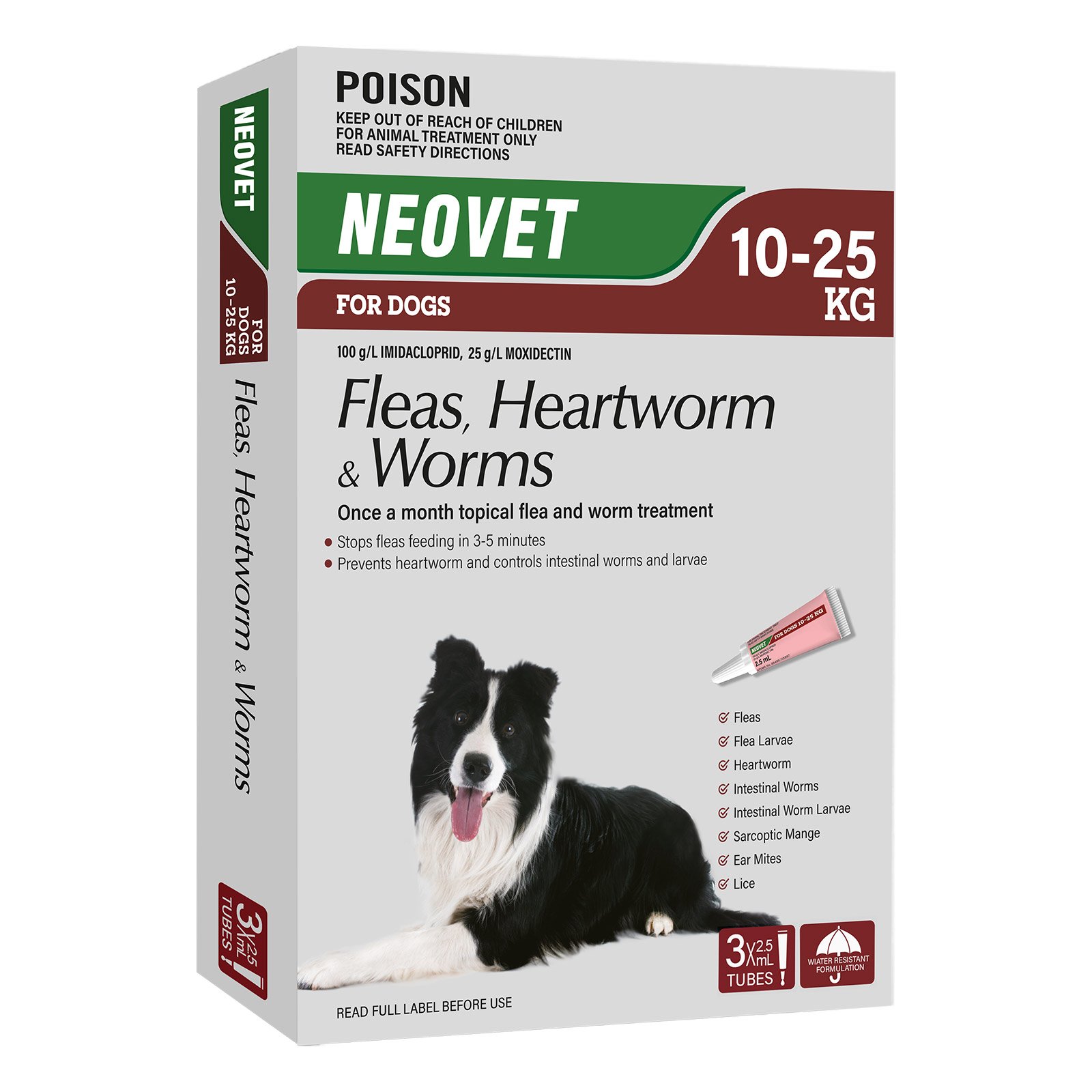Neovet Flea and Worming For Large Dogs 10 to 25kg Red