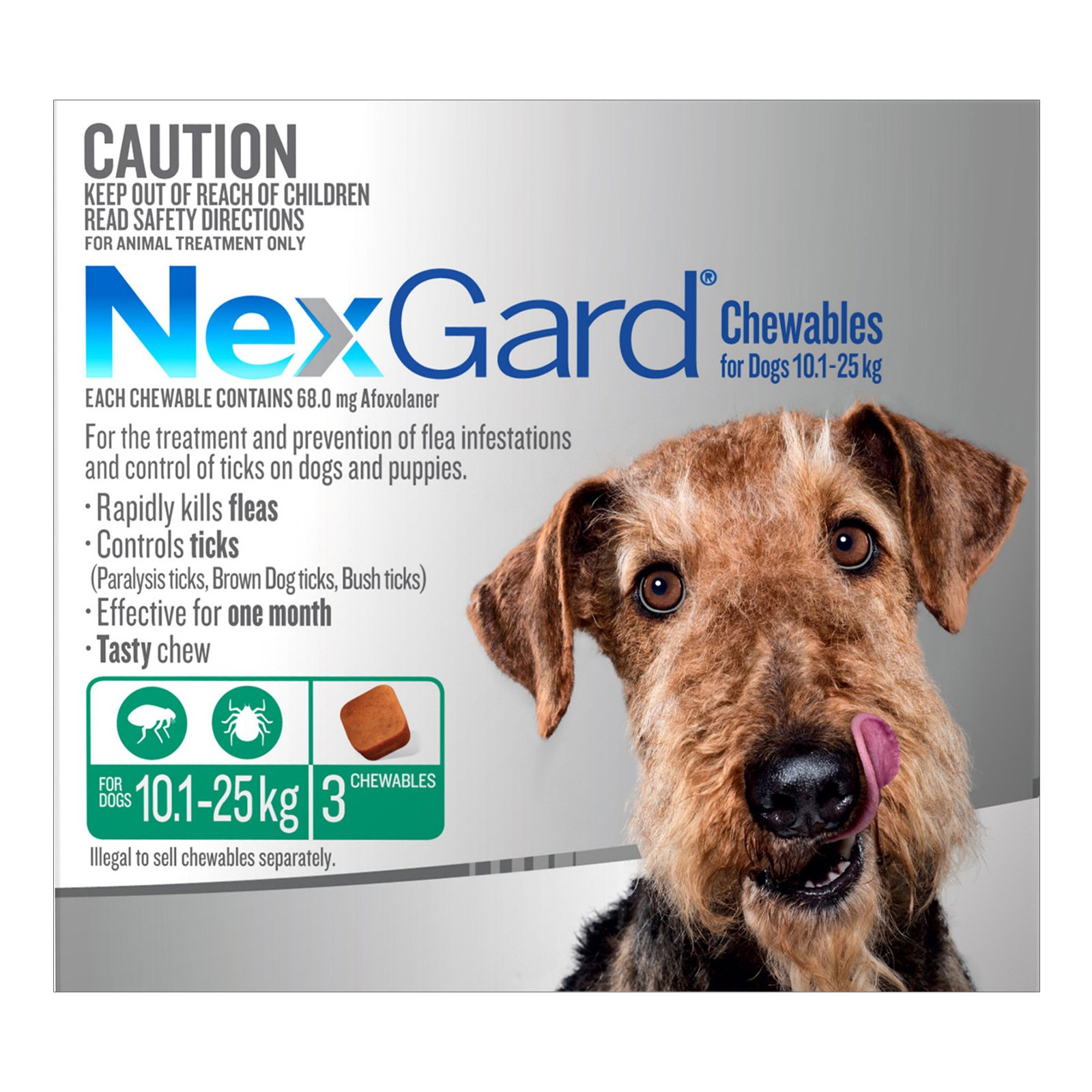 Nexgard Chewables For Medium Dogs (10.1 - 25 Kg) Green