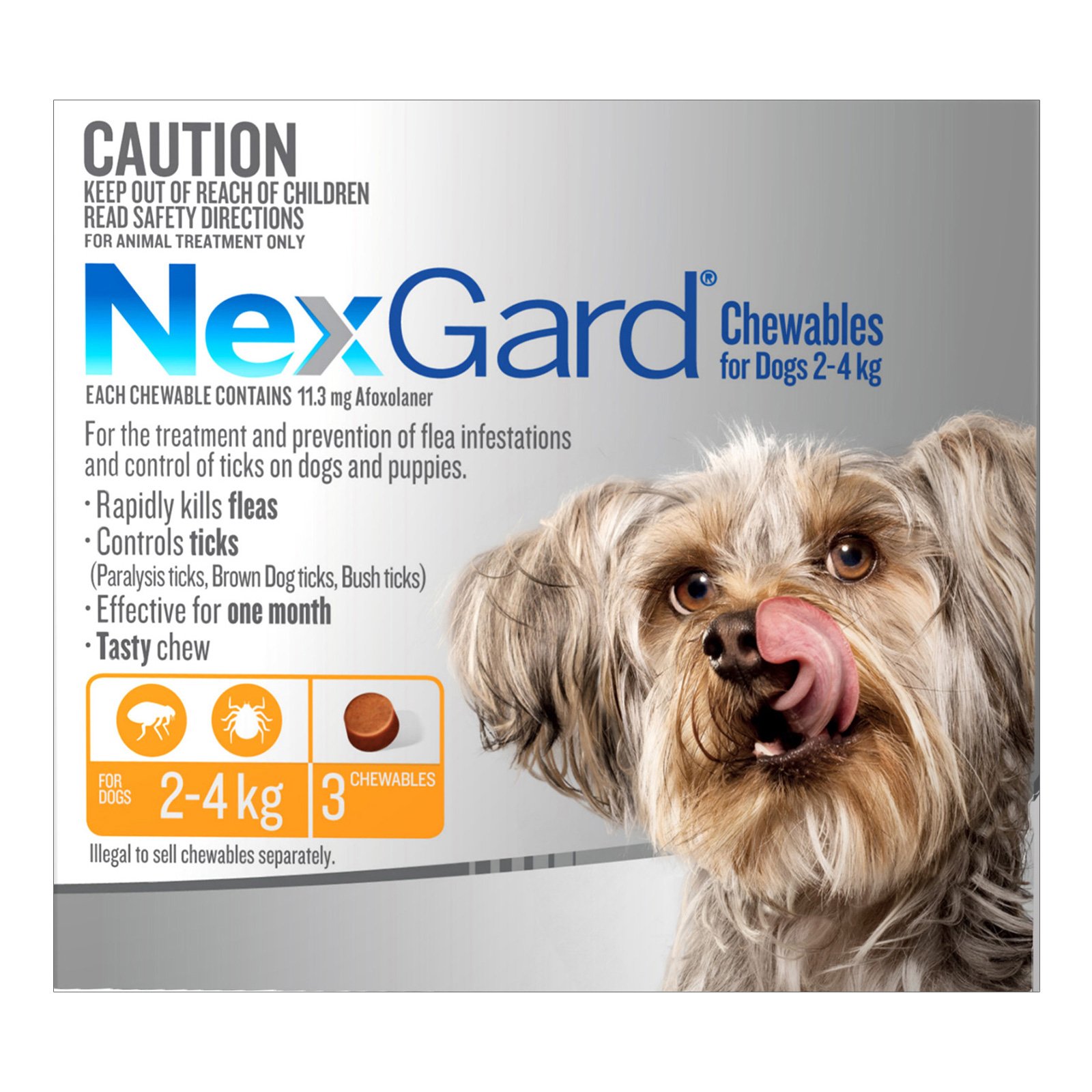 Nexgard Chewables For Very Small Dogs (2 - 4 Kg) Orange