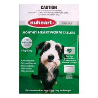 Nuheart For Dogs Generic Heartgard Tabs For Medium Dogs - Nuheart 11 To 23Kg (Green)