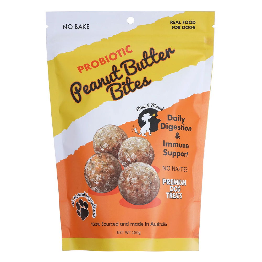 Mimi & Munch Probiotic Peanut Butter Bites Natural Dog Treats