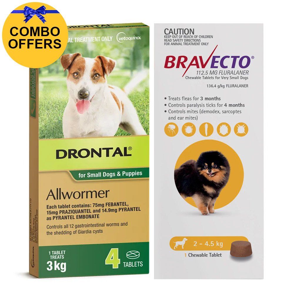 Drontal Wormers & Bravecto Combo