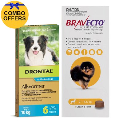 Bravecto & Drontal Dog Combo