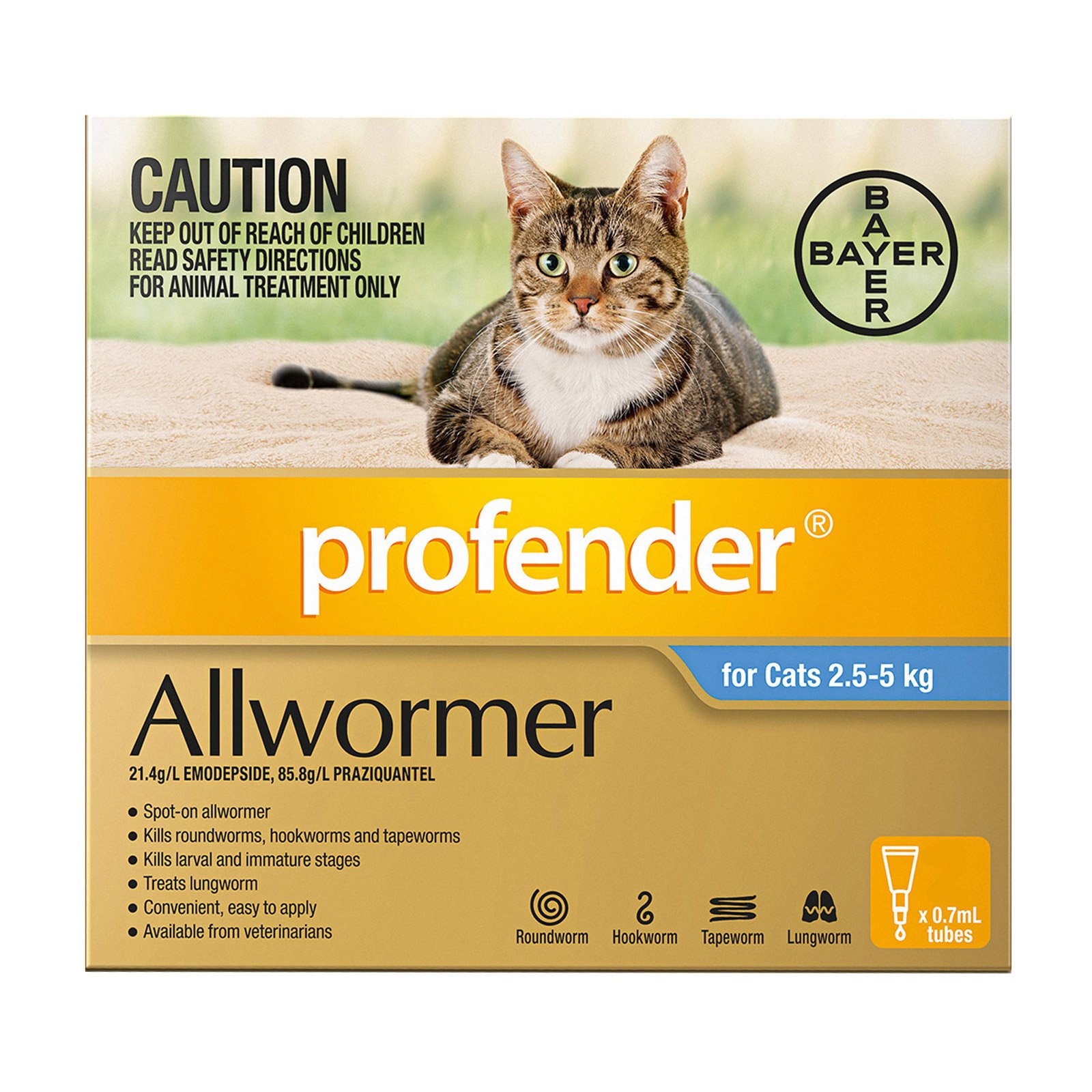 Profender Allwormer For Cats 2.5-5Kg (Blue)