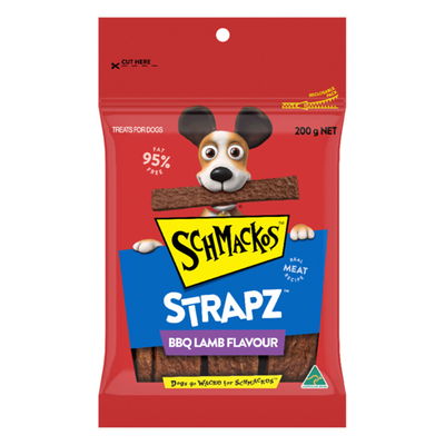 Schmackos Strapz BBQ Lamb Flavour Real Meat Recipe Dog Treats